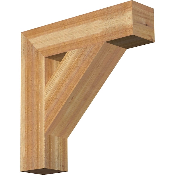 Ekena Millwork Traditional Block Rough Sawn Bracket, Western Red Cedar, 6"W x 26"D x 26"H BKT06X26X26TRA05RWR - main